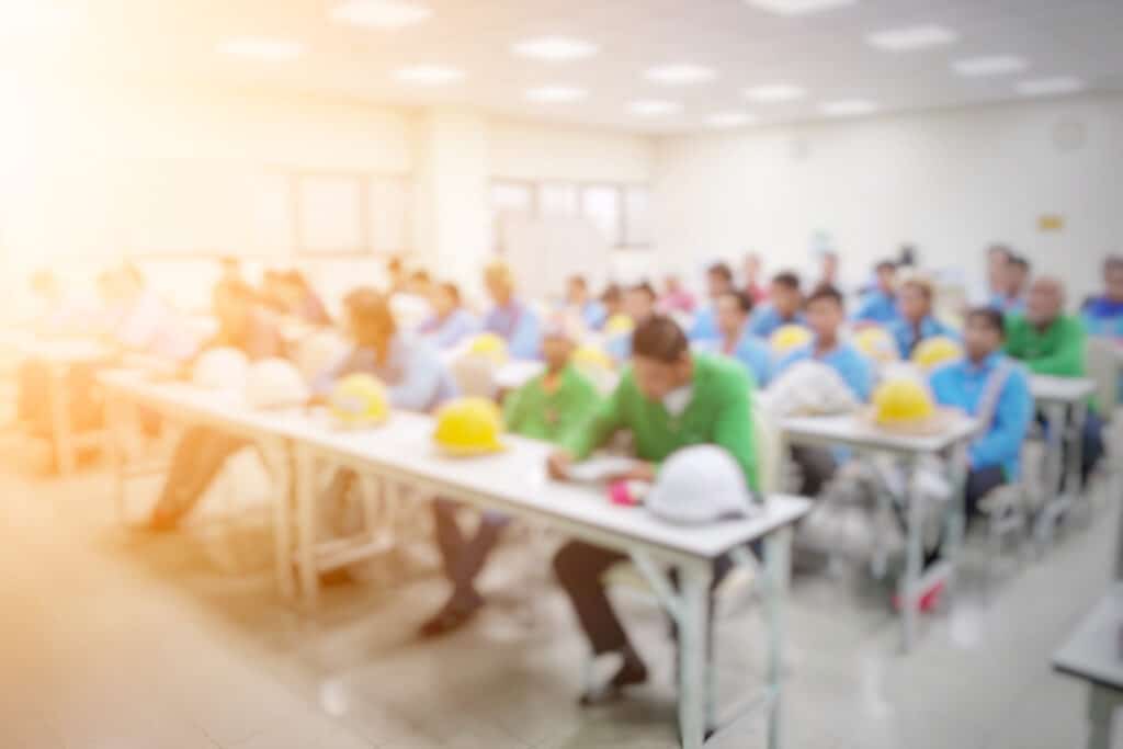 Blurred,of,people,training,before,working,of,factory
